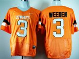 NCAA Oklahoma State Cowboys Brandon Weeden 3 Orange Pro Combat College Football Jersey