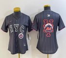 Women Nike New York Mets blank gray majestic majestic baseball jerseys city version 05