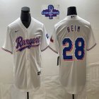 2023 Champions Nike Texas Rangers #28 Jonah Heim white majestic baseball jerseys