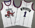 Youth Toronto Raptors #1 Tracy McGrady white Throwback NBA Jersey-XD