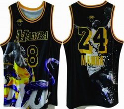 Los Angeles Lakers #24 and #8 Mamba black nba jerseys print