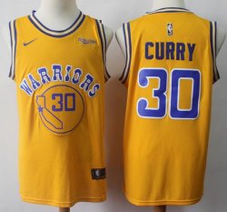 Nike Golden State Warriors #30 Stephen Curry yellow NBA jerseys-S8