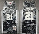 San Antonio Spurs Tim Duncan #21 black gray throwback nba basketball jersey-XD