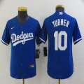 Youth Los Angeles Dodgers #10 Justin Turner blue majestic baseball Jersey-BD