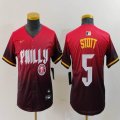 Youth Nike Philadelphia Phillies #5 Bryson Stott red majestic baseball jersey city version 02