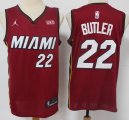 Miami Heat #22 Jimmy Butler red nba basketball jerseys with jordan logo-S8