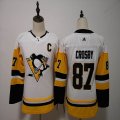 Youth Adidas Pittsburgh Penguins 87 Sidney Crosby white NHL Jerseys C patch