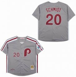 Philadelphia Phillies #20 Mike Schmidt throwback gray Baseball Jersey-SG