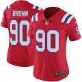 Women Patriots #90 Brown Nike red Color Rush Limited Jersey