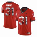 Georgia Bulldogs #31 Chris Conley red fashion college football jersey