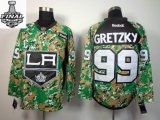 2014 stanley cup reebok Los Angeles Kings 99# GRETZKY green camo nhl jerseys