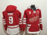 2017 Detroit Red Wings #9 Gordon Howe red NHL Hooded Sweatshirt