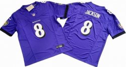 Baltimore Ravens 8# Lamar Jackson purple Nike Vapor F.U.S.E. Limited Jersey