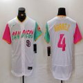 Nike San Diego Padres #4 Luis Arraez white green red Flexbase Authentic Collection Jersey-BD 03