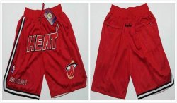 Miami Heat red NBA shorts with pocket