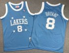 Youth Los Angeles Lakers #8 Kobe Bryant skyblue throwback basketball jerseys-XD