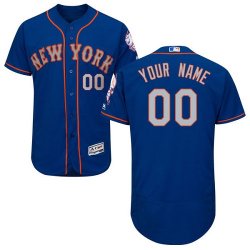 Custom New York Mets blue Flexbase Authentic Collection Jersey