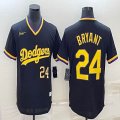 Nike Los Angeles Dodgers #24 Kobe Bryant black throwback majestic baseball Jersey-BD 03