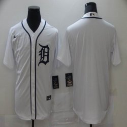 Nike Detroit Tigers blank white blue majestic mlb jersey-BD