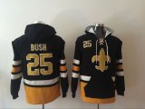 Orleans Saints #25 Reggie Bush black nfl Hooded Sweatshirt