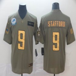 Detroit Lions #9 Matthew Stafford green gold Nike Camo 2019 Salute to Service Limited Jersey