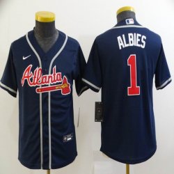 Youth Nike Atlanta Braves #1 Ozzie Albies blue majestic baseball Jersey