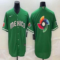 2023 World Cup Mexico blank green majestic baseball jerseys 09