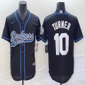 Nike Los Angeles Dodgers #10 Justin Turner black majestic baseball Jerseys Joint name -BD 02