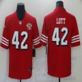 49ers #42 Ronnie Lott red nike Color Rush Limited Jersey 75 th-BD