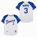 Atlanta Braves Dale Murphy 3# 1974 white throwback baseball jerseys