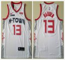 Nike Houston Rockets #13 James Harden white nba Basketball jerseys city version -TY