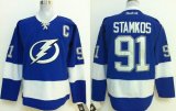 reebok Tampa Bay Lightning 91# Stamkos blue nhl jerseys C patch