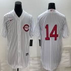 Nike Cincinnati Reds #14 Pete Rose white throwback majestic baseball jersey-BD