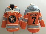 Houston Astros Authentic #7 Craig Biggio Orange baseball Hooded Sweatshirt