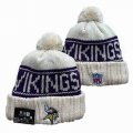 2024 Minnesota Vikings beige purple NFL Sports Cuffed Knit Hats 01