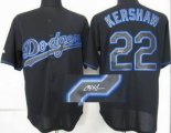 Los Angeles Dodgers #22 Clayton Kershaw Black MLB signature Jerseys