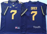 Youth West Virginia Mountaineers #7 Will Grier blue College football jersey-PNS