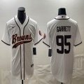 Nike Cleveland Browns 95# Myles Garrett white baseball jerseys Joint name-BD