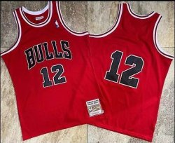 Chicago Bulls #12 Kirk Hinrich red Throwback nba basketball Jersey-LT