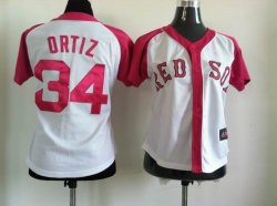 women Boston Red Sox 34 David Ortiz red white mlb jersey