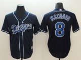 Los Angeles Dodgers #8 Manny Machado dark blue majestic Baseball Jerseys-BD