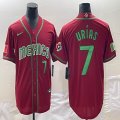 2023 World Cup Mexico #7 Julio Urias red majestic baseball jerseys 44