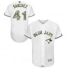 custom Toronto Blue Jays #41 Aaron Sanchez white Flexbase Authentic Collection Jersey