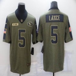 Nike San Francisco 49ers #5 Trey Lance Green 2021 Salute to Service Limited Jersey