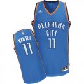 Custom Oklahoma City Thunder #11 Enes Kanter blue Jerseys-Printed fonts