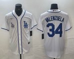 Nike Los Angeles Dodgers #34 Fernando Valenzuela white MLB baseball Jersey Joint name -BD 01