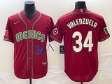 2023 World Cup Mexico #34 Fernando Valenzuela red blank majestic baseball jerseys 26