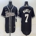 Nike New York Yankees #7 Mickey Mantle black majestic baseball Jersey Joint name 02