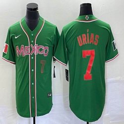 2023 World Cup Mexico #7 Julio Urias green majestic baseball jerseys 231