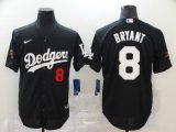 Custom Nike Los Angeles Dodgers #8 Kobe Bryant black majestic baseball Jersey-BD